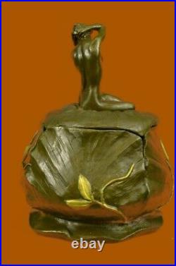 Hand Made Jugendstil Art Nouveau Nude Sig Statue Figurine Bronze Sculpture EX