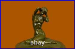 Hand Made Jugendstil Art Nouveau Nude Sig Statue Figurine Bronze Sculpture EX