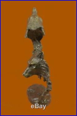 Hand Made Kanaev Two Wolves Wolf Statue Figurine Bronze Sculpture Hot Cast