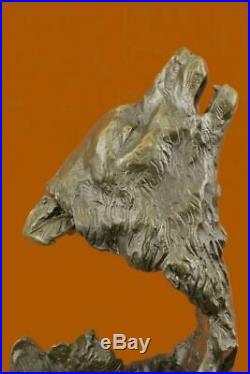 Hand Made Kanaev Two Wolves Wolf Statue Figurine Bronze Sculpture Hot Cast