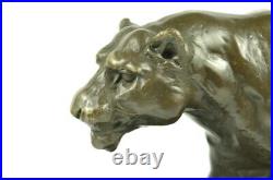 Hand Made Large M. Lopez Puma Mountain Lion Museum Quality Bronze Statue GIFT