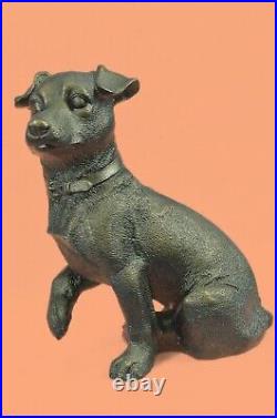 Hand Made Large Pup Hush Puppy Dog Bronze Sculpture Statue Figurine Art Decor
