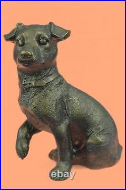 Hand Made Large Pup Hush Puppy Dog Bronze Sculpture Statue Figurine Art Decor