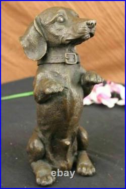 Hand Made Large Pup Hush Puppy dog Bronze Sculpture Statue Figurine Art Giftwork