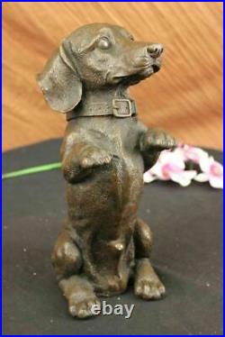 Hand Made Large Pup Hush Puppy dog Bronze Sculpture Statue Figurine Art Giftwork