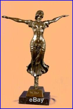 Hand Made Lost Wax Bronze Sculpture Nude Female Jean Patoue Statue Figurine