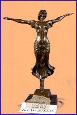 Hand Made Lost Wax Bronze Sculpture Nude Female Jean Patoue Statue Figurine