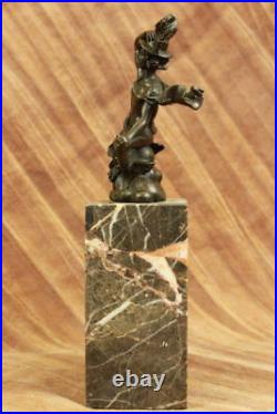 Hand Made Male Mercury Medical Caduceus Bronze Marble Statue Doctor RN Office