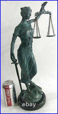 Hand Made Massive Blind Justice Law Office Decoration Bronze Sculpture Statue