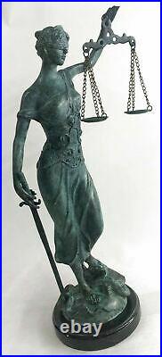 Hand Made Massive Blind Justice Law Office Decoration Bronze Sculpture Statue
