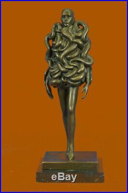 Hand Made Modern Art Designer Bronze Woman Covered with Snake Sculpture Statue