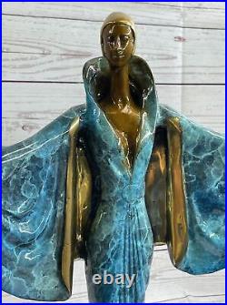 Hand Made Multi Color J. Erte Actress Model Showgirl Bronze Masterpiece Figurine