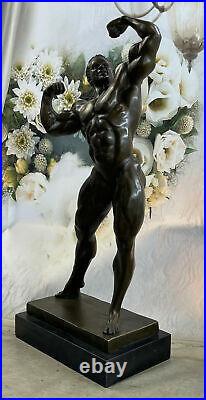 Hand Made Muscular Male Art FIGURINE Bronzed STATUE Man NEW Decoration Statue