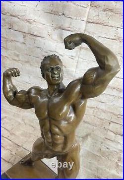 Hand Made Muscular Male Art FIGURINE Bronzed STATUE Man NEW Sale