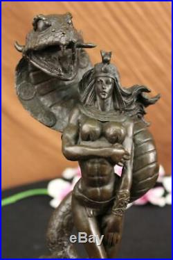 Hand Made Mythical Snake Lady Style Nude Female Sculpture Naked Statue Bronze