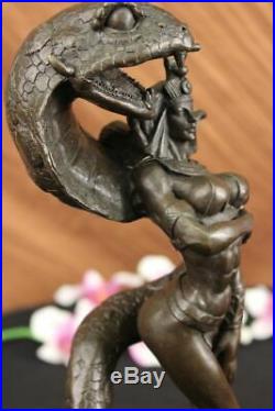 Hand Made Mythical Snake Lady Style Nude Female Sculpture Naked Statue Bronze