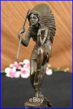 Hand Made Native American Indian Girl Art Statue Figurine Bronze Sculpture Gift