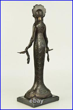 Hand Made Native American Indian Girl Dec Statue Figurine Bronze Sculpture SALE