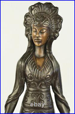 Hand Made Native American Indian Girl Dec Statue Figurine Bronze Sculpture SALE