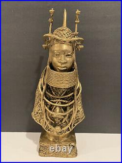 Hand Made Nigerian Bronze Sculpture of Oba (King) Ovonramwen Nogbaisi 18881897