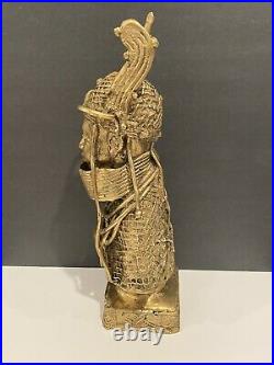 Hand Made Nigerian Bronze Sculpture of Oba (King) Ovonramwen Nogbaisi 18881897