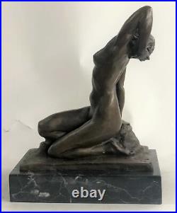 Hand Made Nude Female Gennarelli Decorative Statue Figurine Bronze Sculpture Art