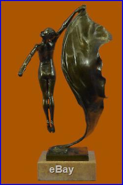 Hand Made Nude Flag Dancer By Aldo Vitaleh Moder Statue Bronze Sculpture