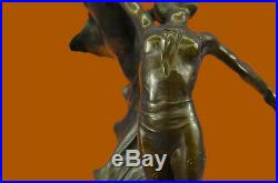 Hand Made Nude Flag Dancer By Aldo Vitaleh Moder Statue Bronze Sculpture