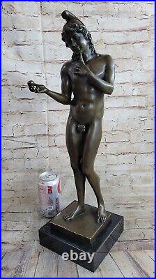 Hand Made Nude Male Figure Adam Apple Garden of Eden Temptation Bronze Statue