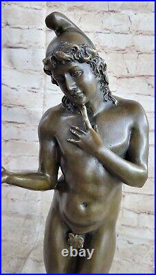 Hand Made Nude Male Figure Adam Apple Garden of Eden Temptation Bronze Statue