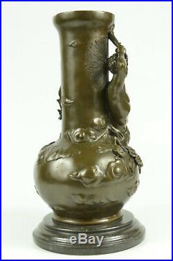 Hand Made Nude Male Mythical Olympian Bronze Sculpture Vase Statue Figure Art