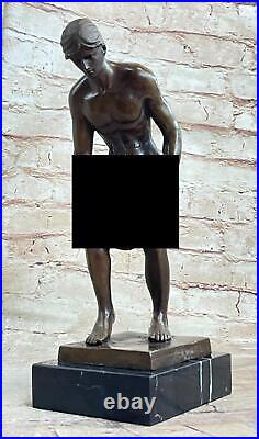 Hand Made Nude Naked 100% Solid Bronze Gay Male Model Sculpture Figurine Figure