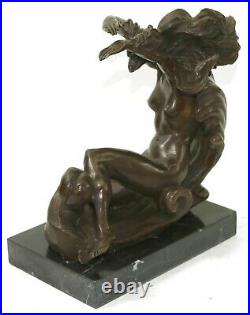 Hand Made Nude Venus Resting on Moon by Reiner 100% Genuine Bronze Statue Deal