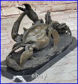 Hand Made Original Artwork Crab Home and Garden Bronze Sculpture Statue Decor