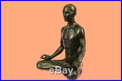 Hand Made Original Fisher Yoga Teacher Hot Cast Deco Bronze Sculpture Statue Art