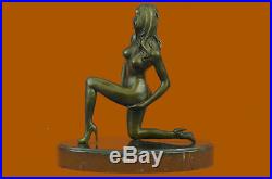 Hand Made Original Nude Girl Bronze Sculpture Exotic Naked Statue UG