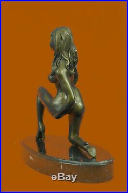 Hand Made Original Nude Girl Bronze Sculpture Exotic Naked Statue UG