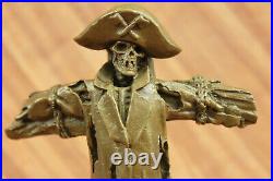 Hand Made Original Pirate Skeleton Statue Figurine Bronze Sculpture Gift Figure