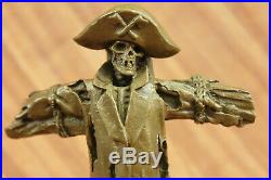 Hand Made Original Pirate Skeleton Statue Figurine Bronze Sculpture Lost Wax Art