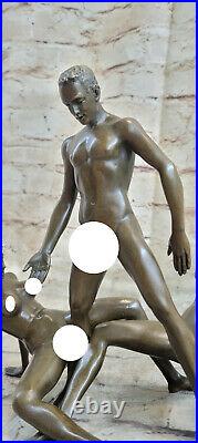 Hand Made Original Sexy Artwork 3-some Bronze Sculpture Statue Figurine Figure