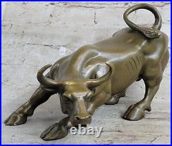 Hand Made Original Stock Market Exchange Bull Hot Cast Bronze Sculpture Statue