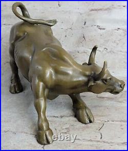 Hand Made Original Stock Market Exchange Bull Hot Cast Bronze Sculpture Statue