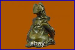 Hand Made Pirate Skeleton Wine Storage Holder Bronze Figure Deco Gift Statue