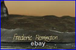 Hand Made REMINGTON FAMOUS WOOLY CHAPS BRONZE SCULPTURE HORSE OLD WESTERN STATUE