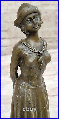 Hand Made Real Bronze Victorian Proper Lady Sculpture Statue Figurine Statue Art