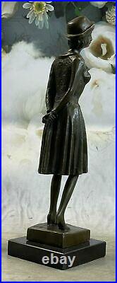 Hand Made Real Bronze Victorian Proper Lady Sculpture Statue Figurine Statue NR