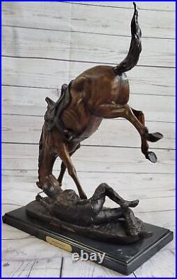 Hand Made Real Bronze Wicked Pony By Frederic Remington Art Sculpture Statue