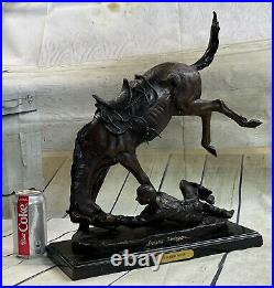 Hand Made Real Bronze Wicked Pony By Frederic Remington Art Sculpture Statue Art