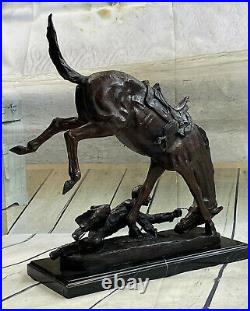 Hand Made Real Bronze Wicked Pony By Frederic Remington Art Sculpture Statue Art