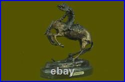 Hand Made Remington Rattlesnake Solid Cast Bronze Cowboy Rodeo Statue Art